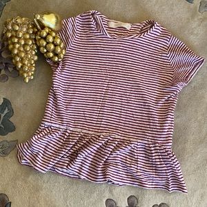 Zara Striped Peplum Top